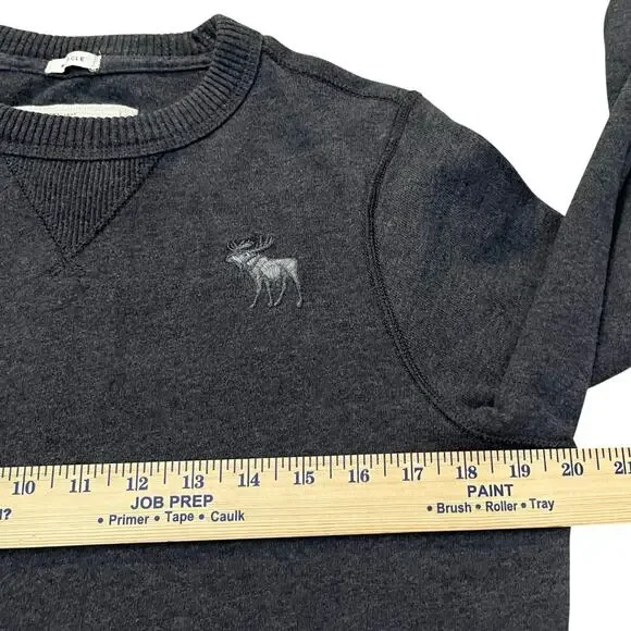 Y2K Abercrombie And Fitch Mens Muscle Sweater Medium Dark Gray Fitted Preppy - Picture 5 of 7